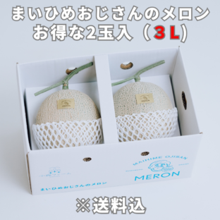 【熊本県宇土市】お得！まいひめおじさんのメロン2玉セット（３L） ※9月上～下旬