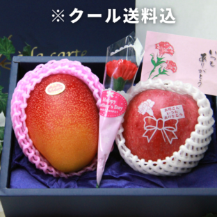 【母の日ギフト ご注文締切5/3】完熟マンゴー＆メッセージりんご＜贈答用＞